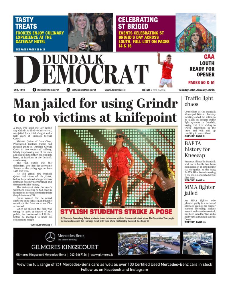 This week's Dundalk Democrat front page