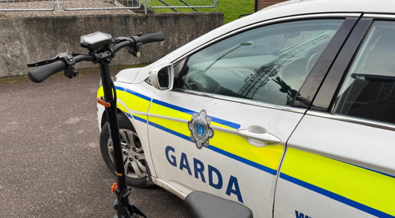 Garda&iacute; seized an e-scooter as two teenagers were travelling on it on a main road 