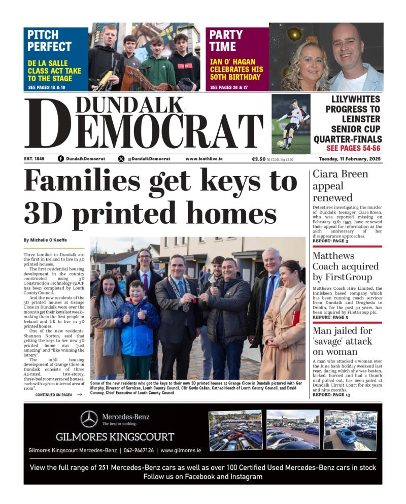 This week's Dundalk Democrat front page 