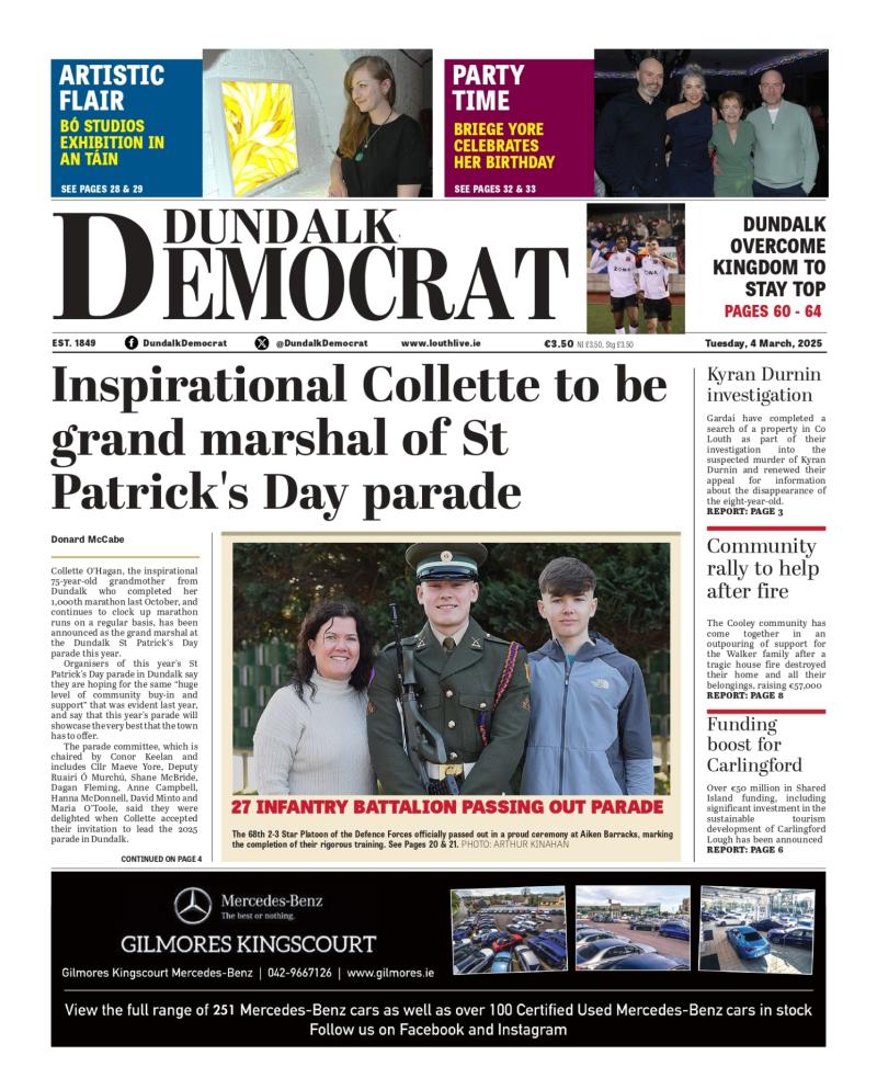 This week's Dundalk Democrat front page