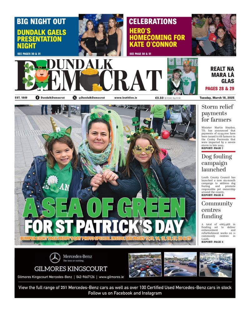 This week's Dundalk Democrat front page