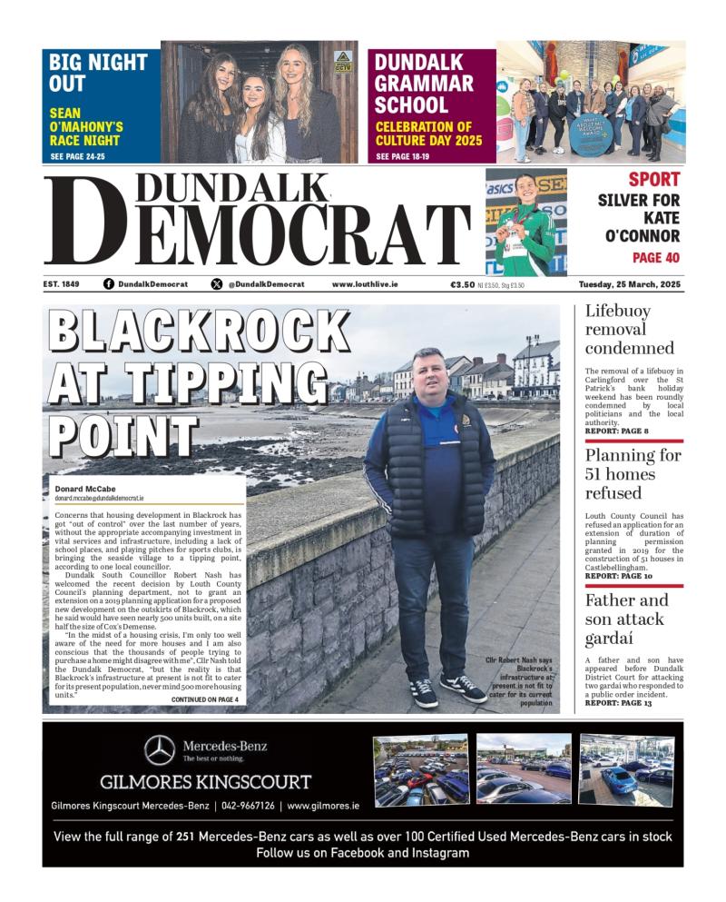 This week's Dundalk Democrat front page 