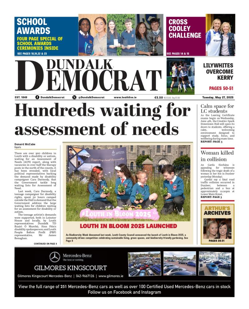 This week's Dundalk Democrat front page