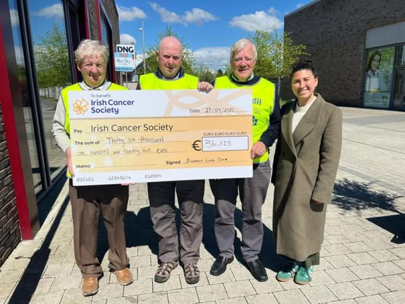 Dundalk Lions Club presents cheque for over €36,000 to Irish Cancer Society