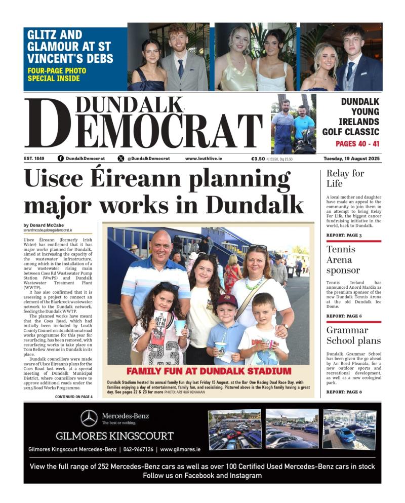This week's Dundalk Democrat front page 