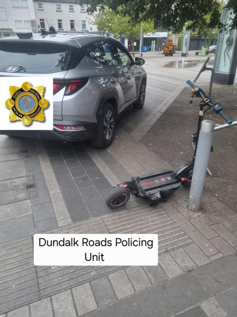 Gardaí seize e-scooter after rider caught doing wheelies in Dundalk town centre