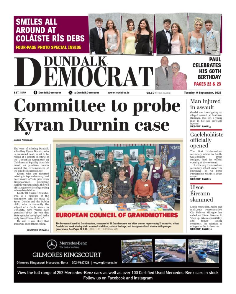 This week's Dundalk Democrat front page: 