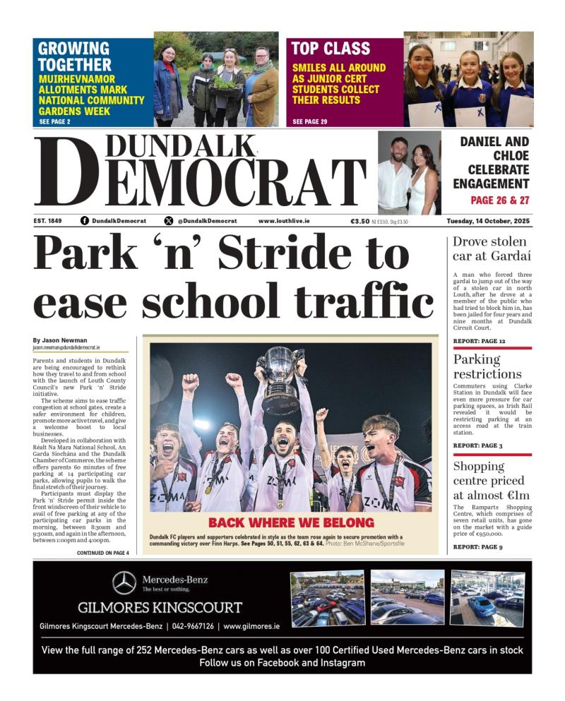 This week's Dundalk Democrat front page