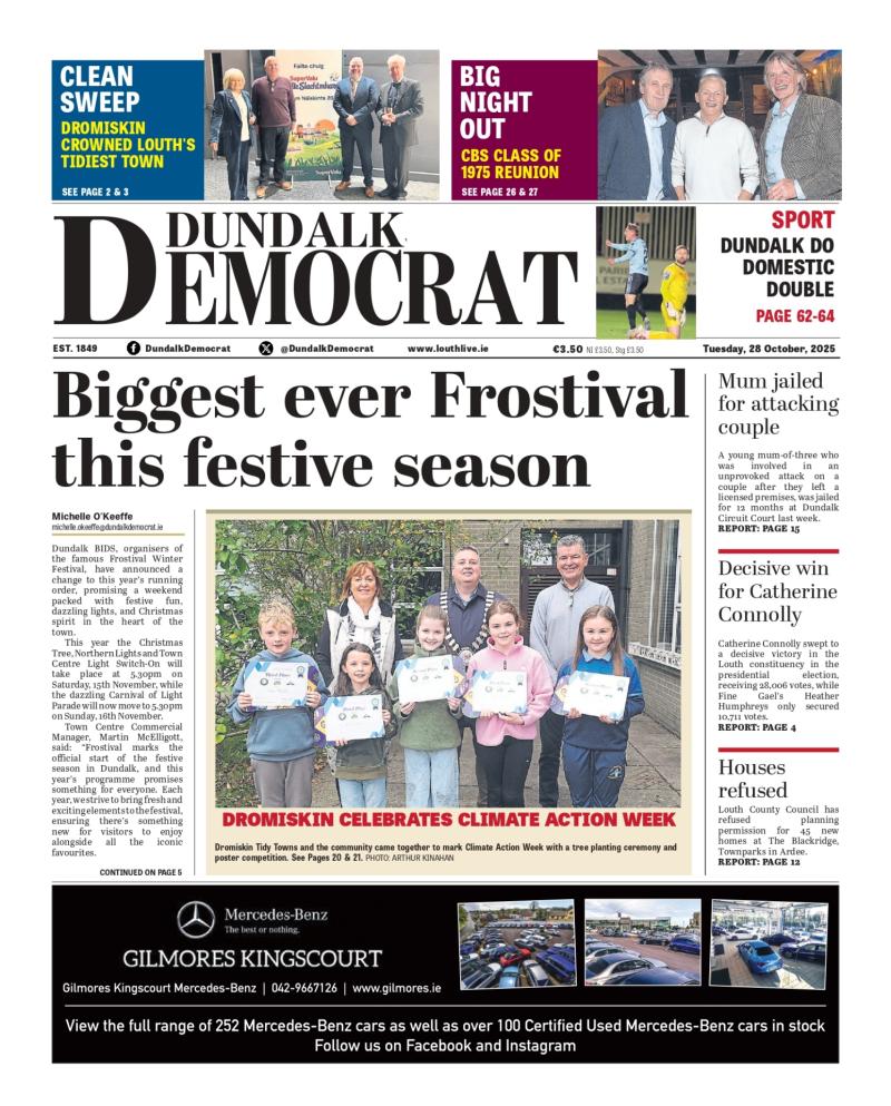 This week's Dundalk Democrat front page 