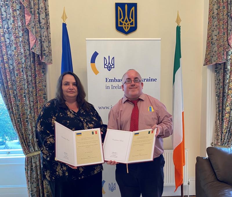 Ukrainian ambassador expresses gratitude to Dundalk for solidarity and friendship
