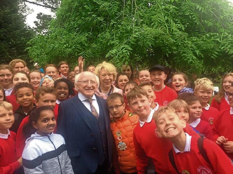 St Francis NS kids bump into President