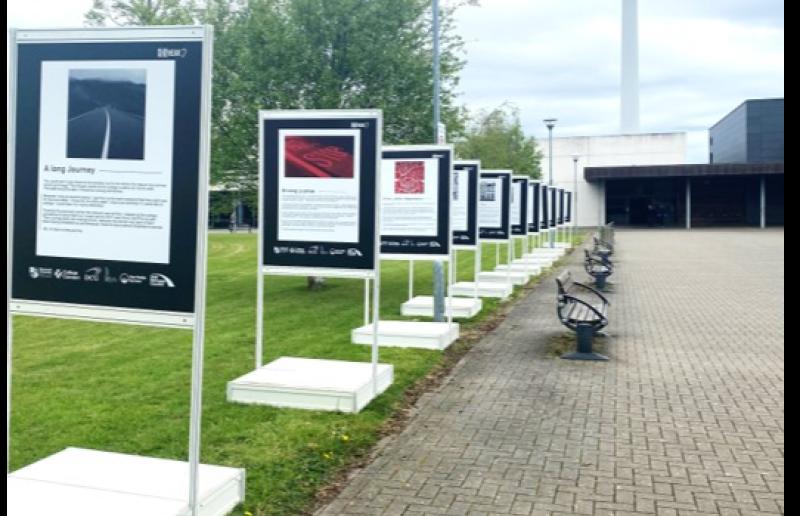 Open-air refugee photo exhibition on Dundalk Institute campus