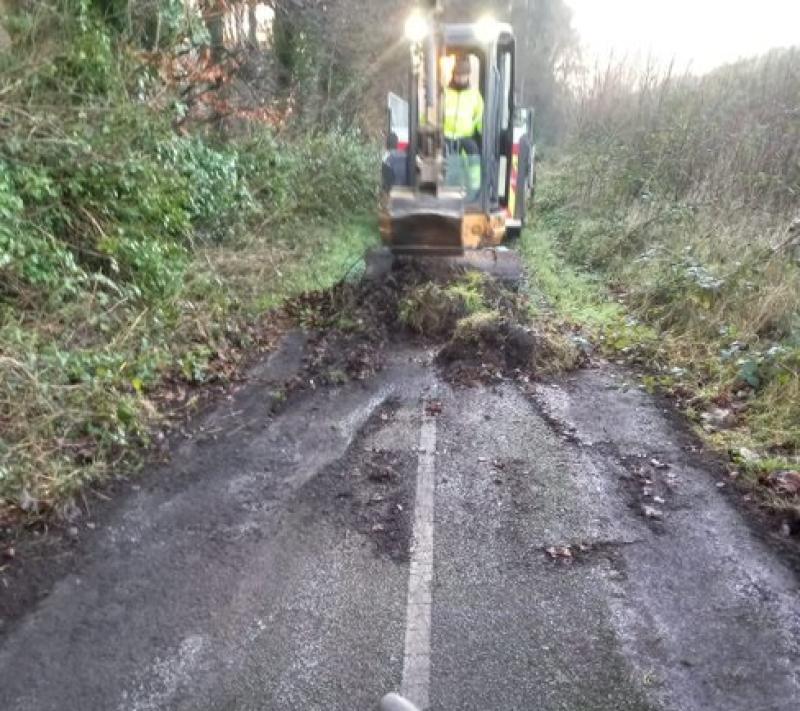 Louth road gets cleared by Council for sole use of cyclists and pedestrians