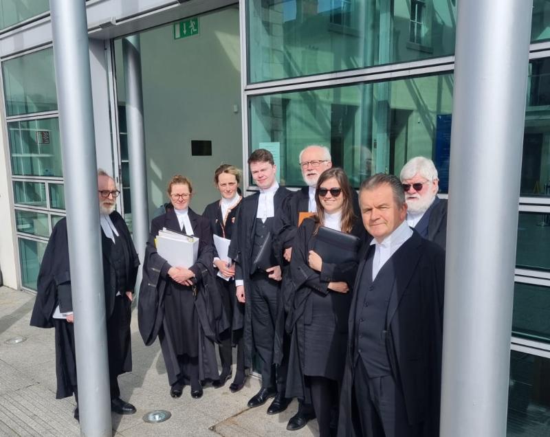 Defence lawyers protest 'pitiful rates of pay' at Dundalk Courthouse today