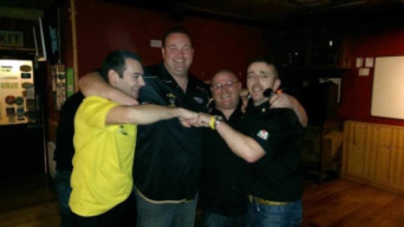 Local darts players John Donnelly, Andrew Mackin, Alan Rogan and Gavin Hillard