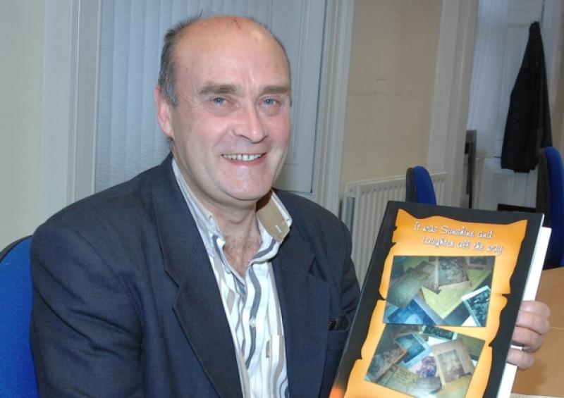Fintan Harmon with his Book the Road to Dunleer