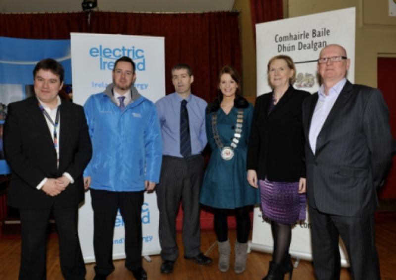 Stephen Cull Dundalk Co Council Project Manager,David Begg Electric Ireland, David Storey Senior Offical Dndalk Co Council, Cathaoirleach Jennifer Green, Briege HoranSean Mooney and Electric Ireland