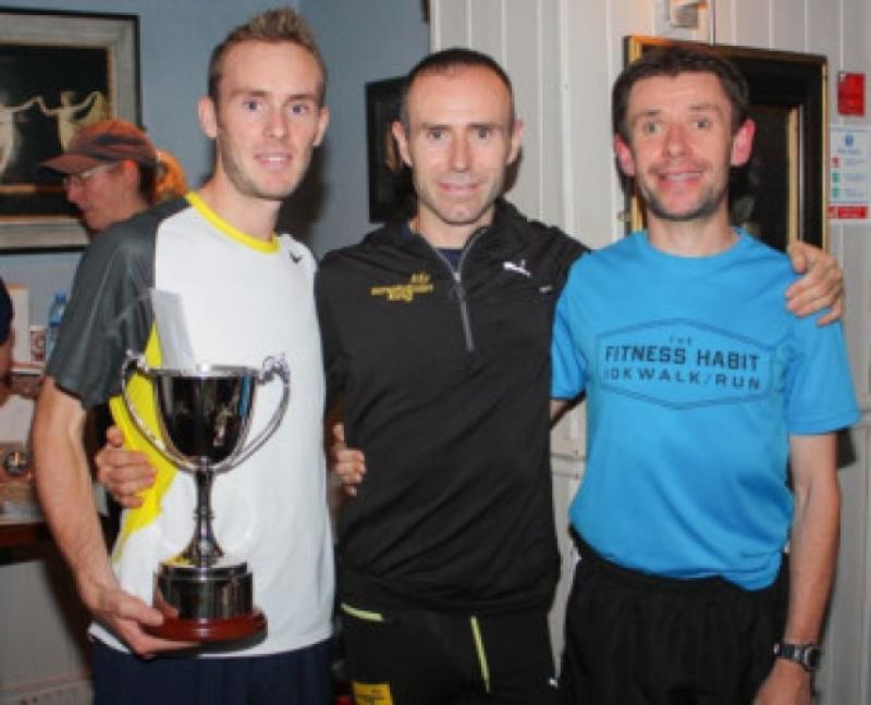Blackrock Four Mile Road Race winners Mark Christie (1st), Gary O'Hanlon (2nd), Brian 'Figo' McCluskey (3rd)