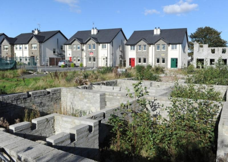 The Willowbrook housing estate on Commons Road Dromiskin with the Dangerous  Foundations in the foreground  Photo Arthur Kinahan