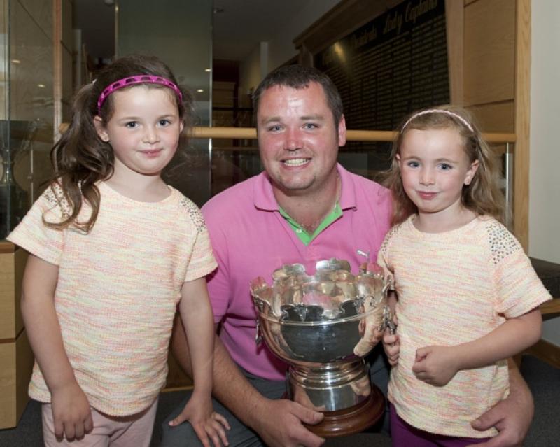 Dundalk Scratch Cup winner Aaron Grant pictured with his daughters Ali and Hanna.