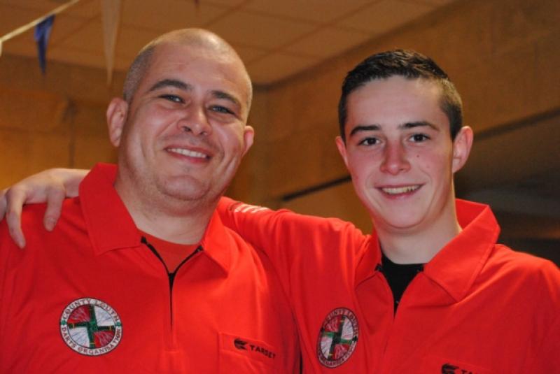 Local darts players Hamilton Smith and Robert Wallace