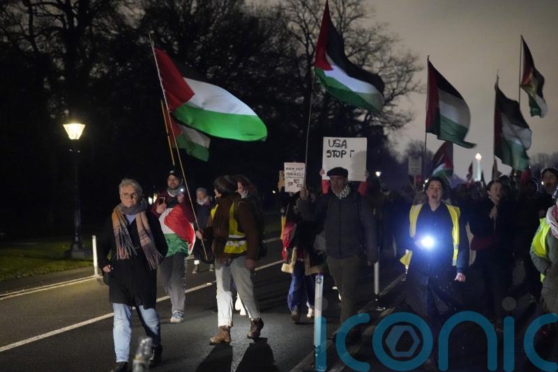 Pro-Palestinian demonstration held outside US ambassador&rsquo;s residence in Dublin