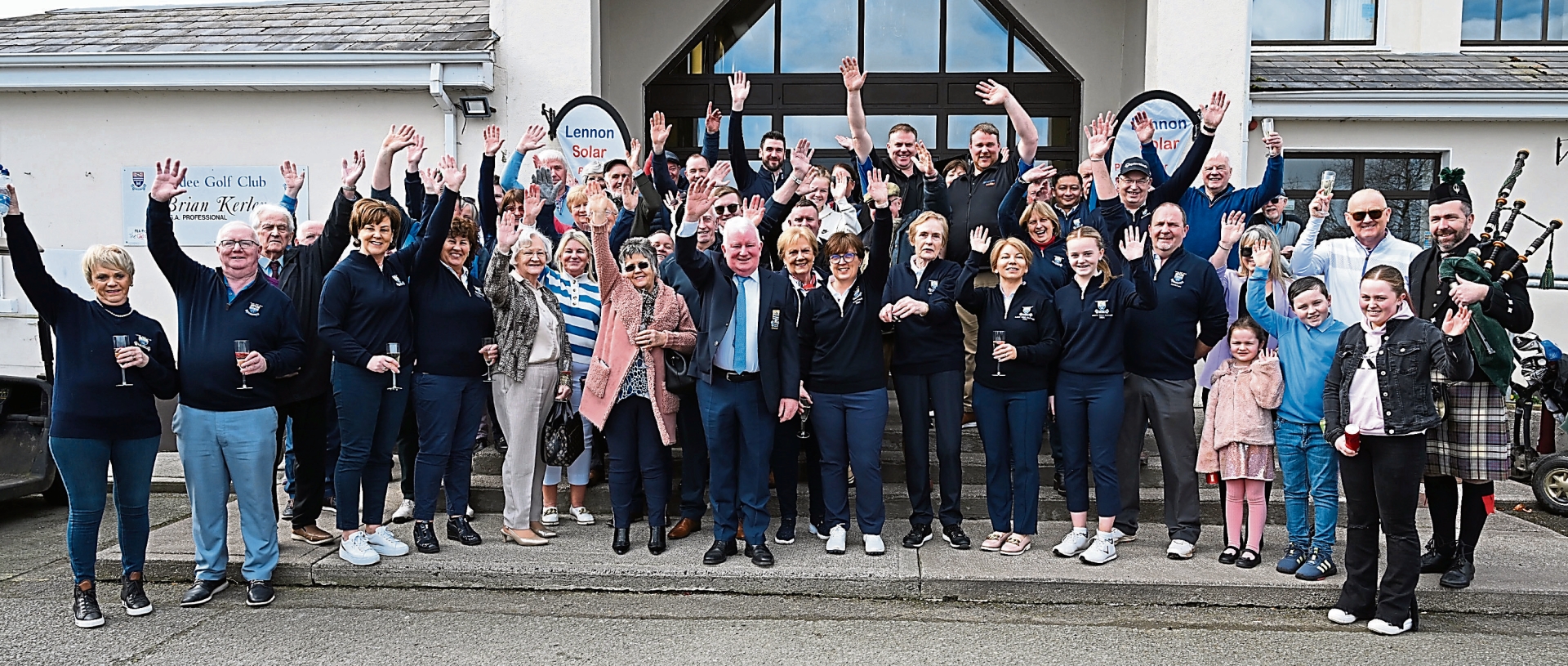 A wave from members of Ardee Golf Club at the Captain's Drive-In. Picture by Ken Finnegan/Newspics